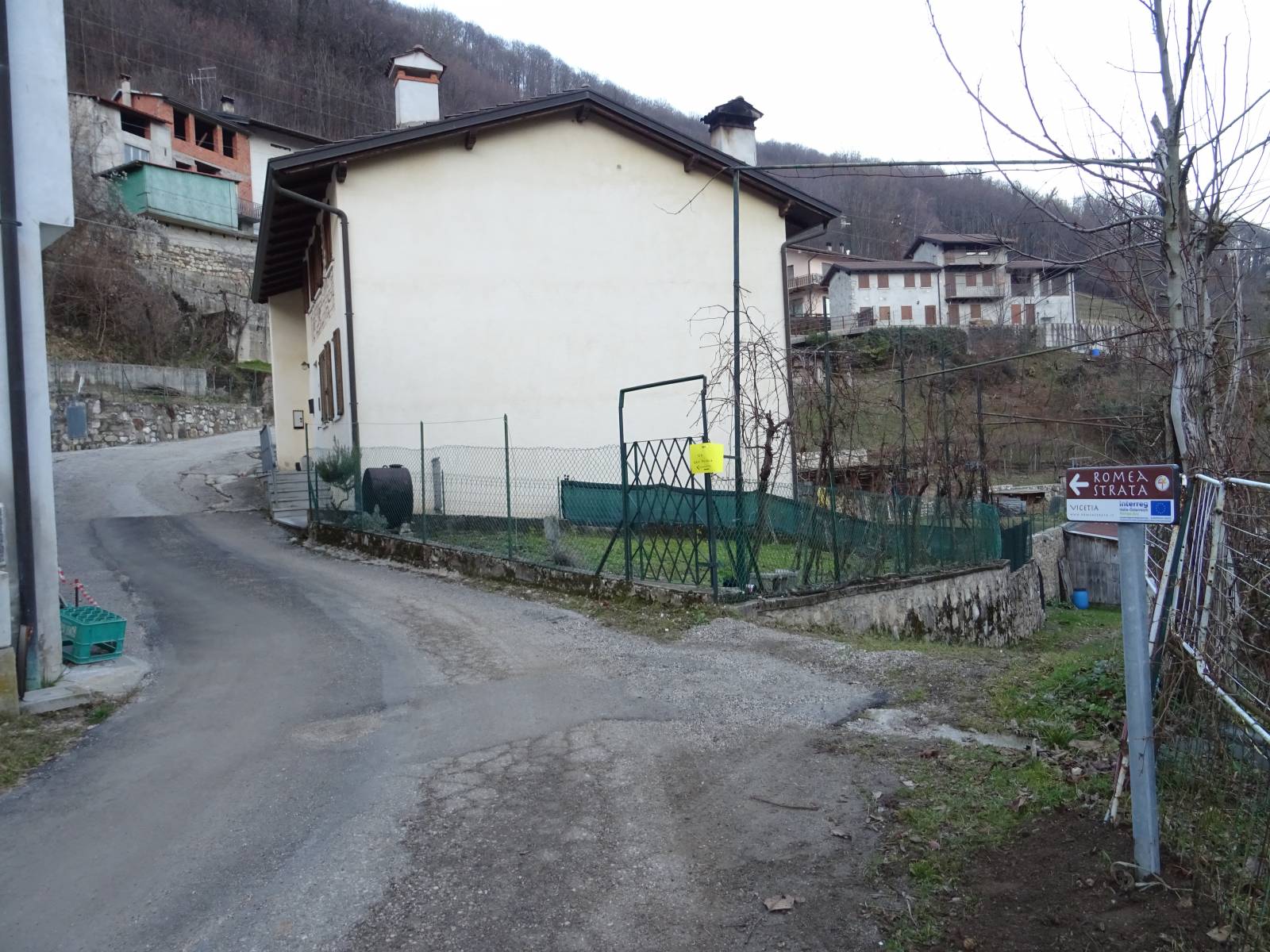 Le frecce della Romea Strata nel comune di Schio